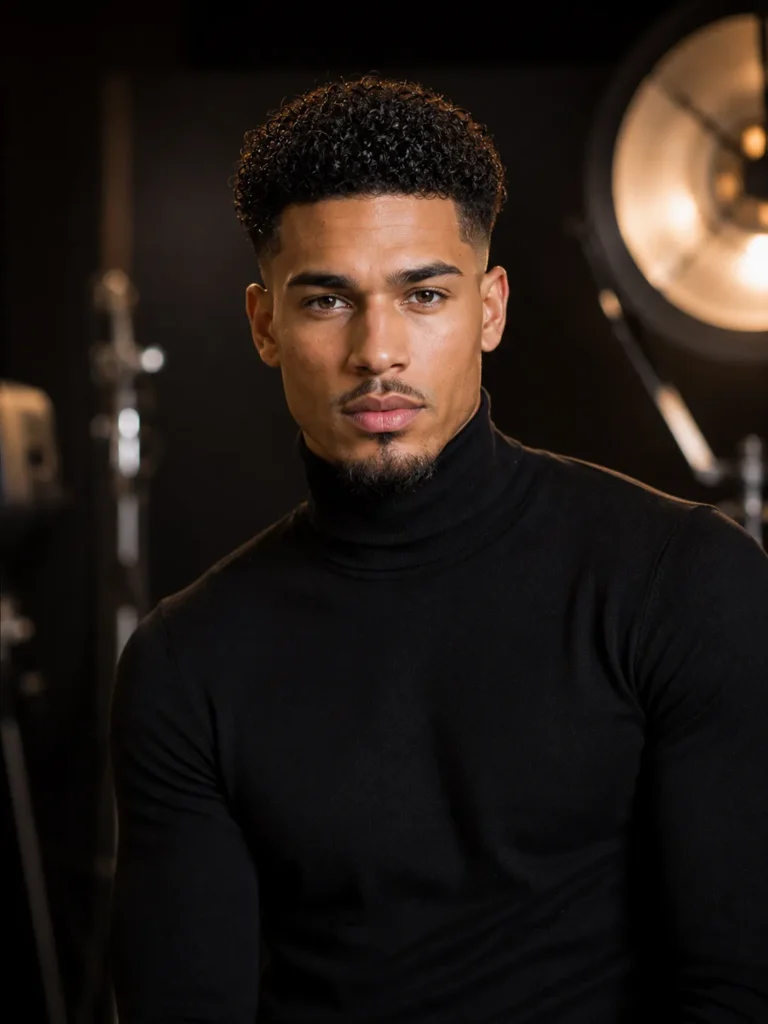 High Taper Fade with Tight Ringlets
