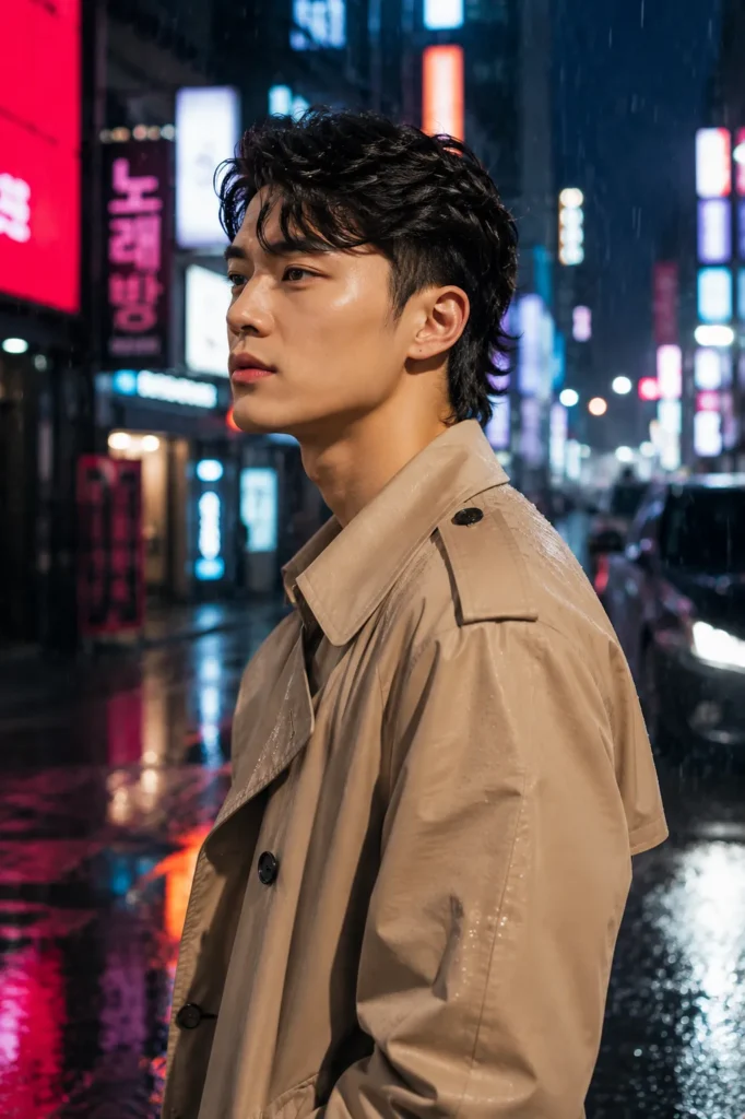 Korean Wave Taper Fade Mullet