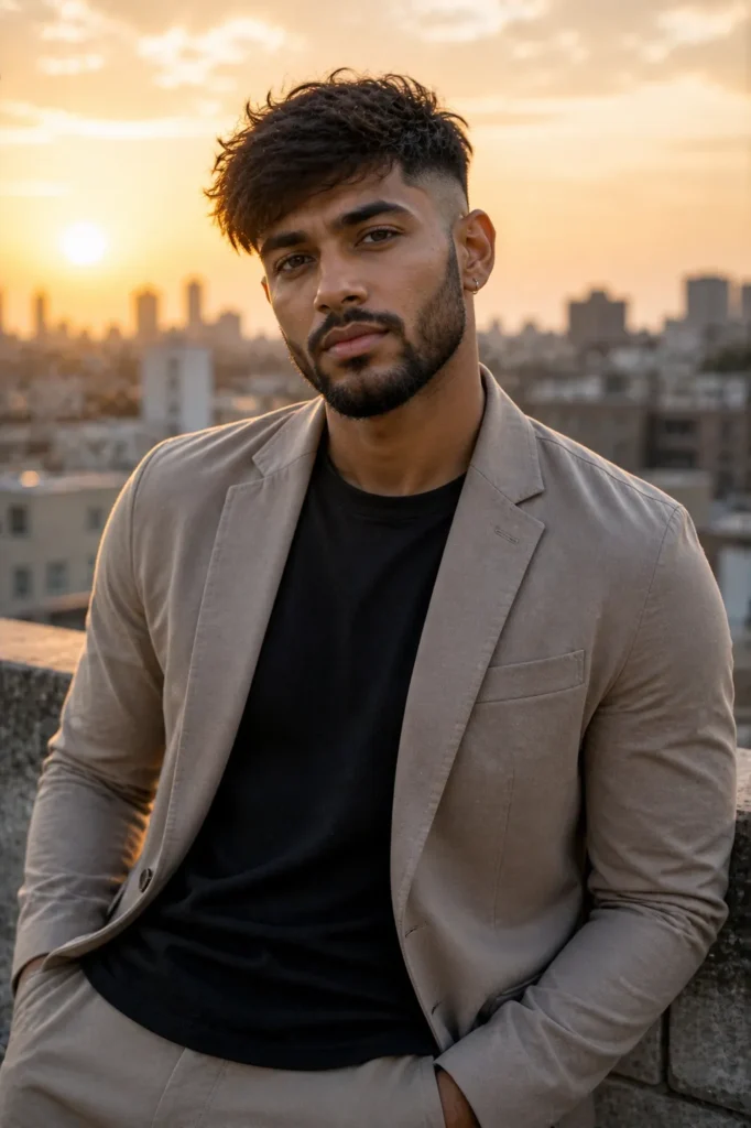 Long Top Textured Crop with Fade