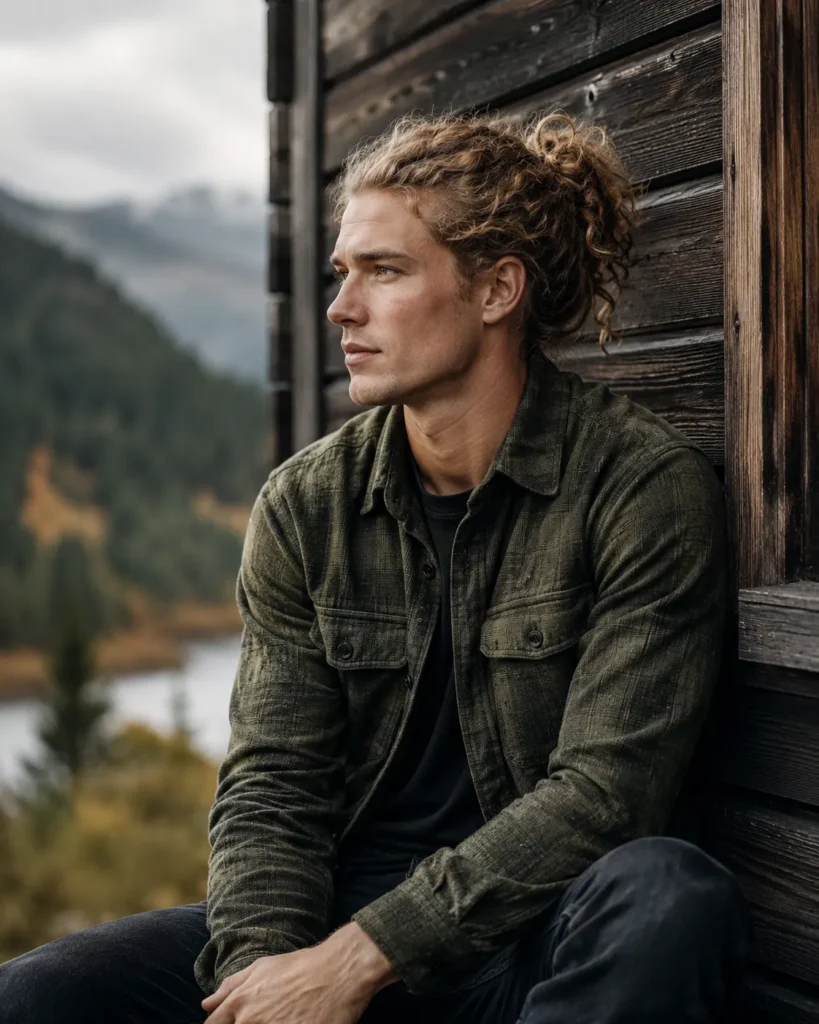 Loose Curly Man Bun