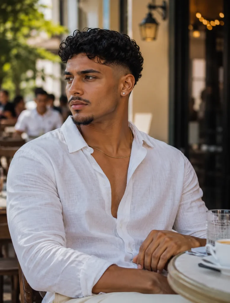 Low Drop Fade with Loose Curls