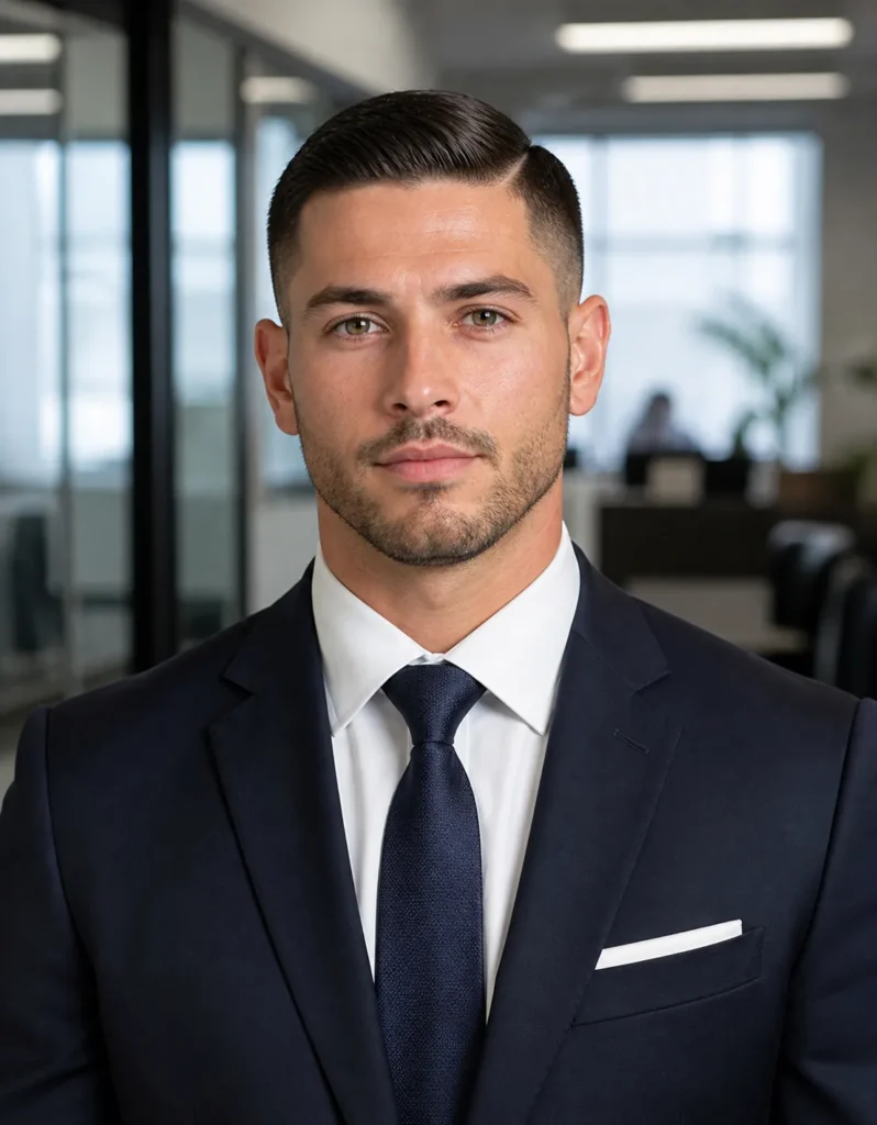Low Drop Fade with Side Part