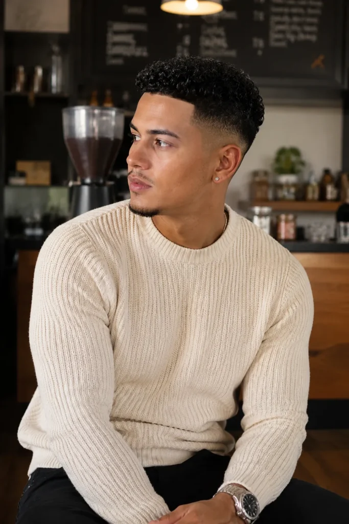 Low Fade with Defined Curly Texture