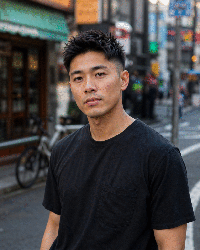 Low Fade with Messy Top
