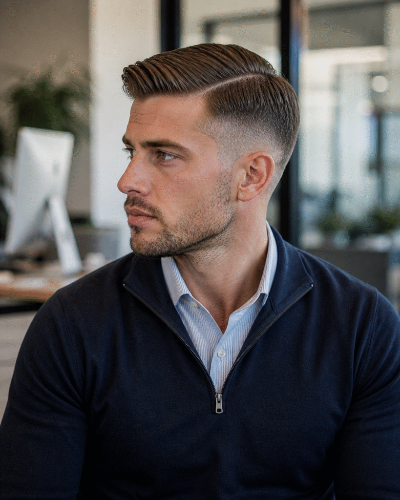 Low Fade with Side Part