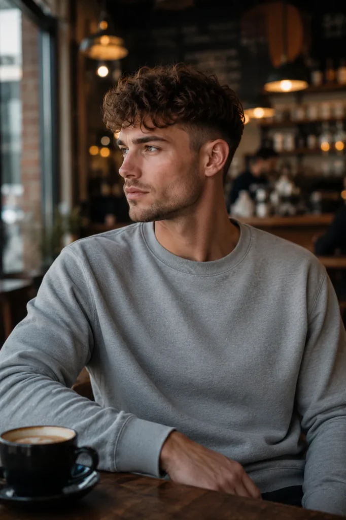 Low Taper Fade with Fluffy Curls