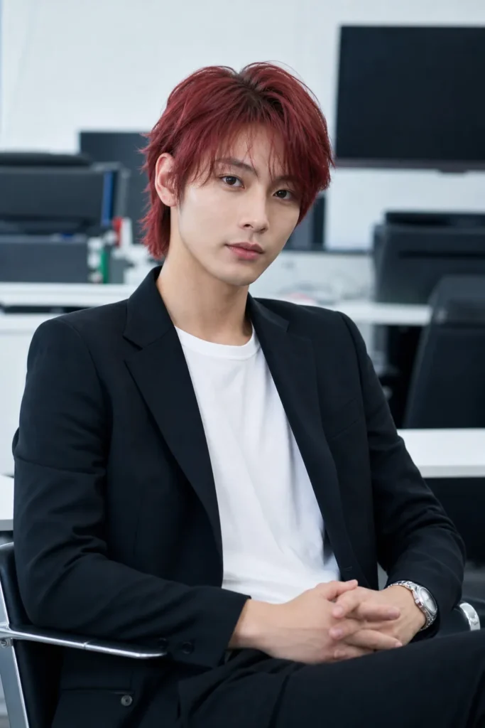 Medium Red Layered Motion Cut