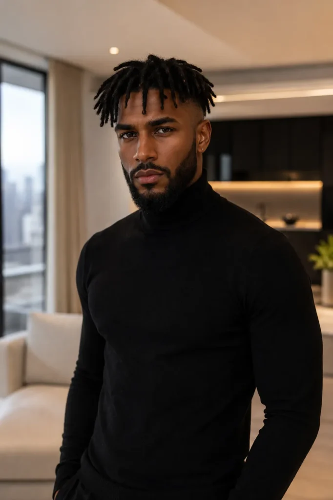 Mid Fade Dreads with Beard