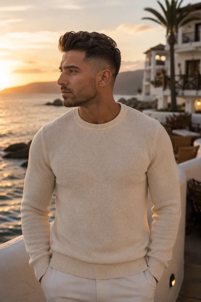 Mid Fade with Brushed Back Waves