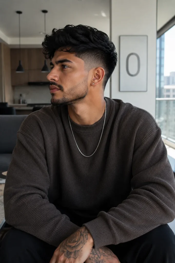 Mid Fade with Long Top