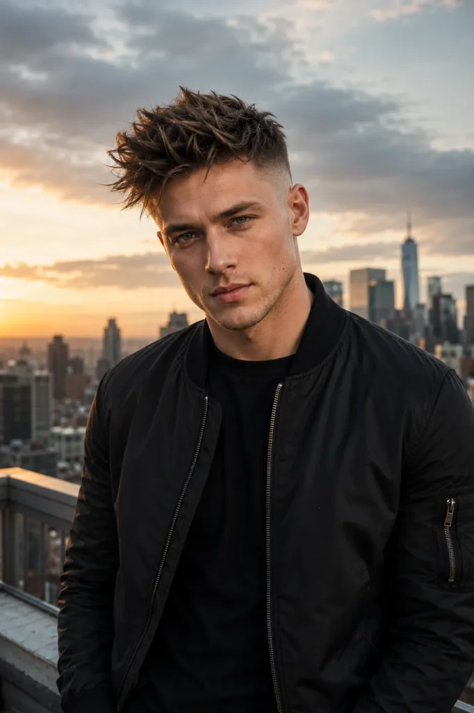 Mid Taper Fade with Messy Quiff