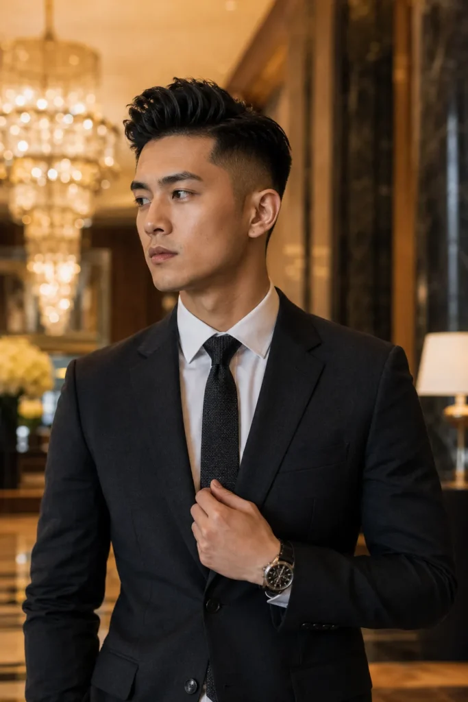Modern Asian Pompadour Fade