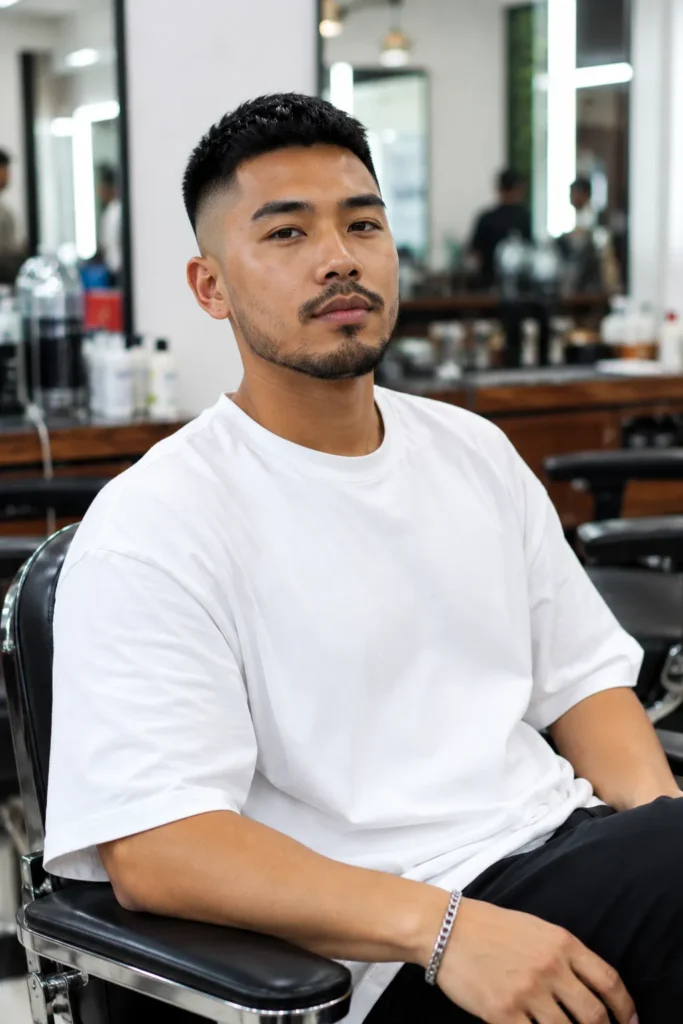 Natural Beard With Fade Haircut