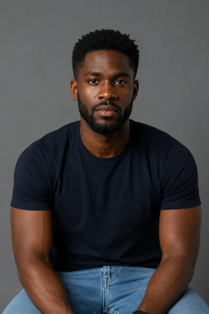 Natural Beard with Tapered Neckline