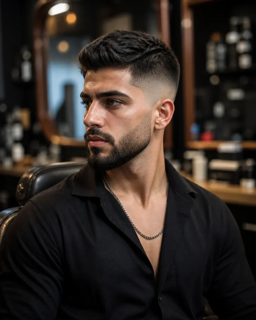 Razor Fade with Defined Textured Top