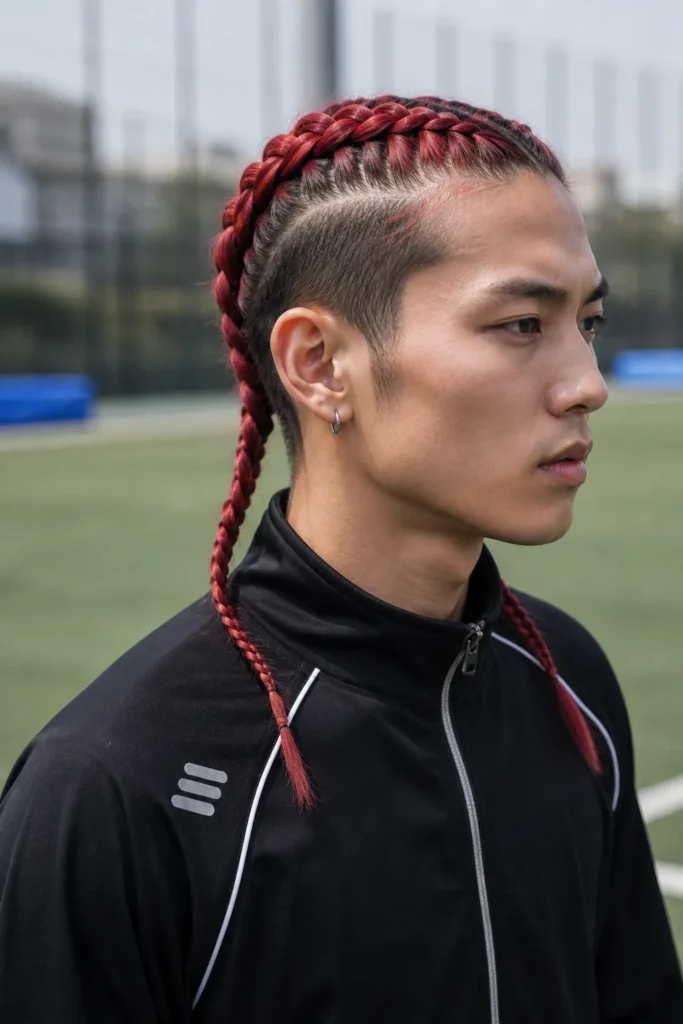  Red Double Dutch Braids