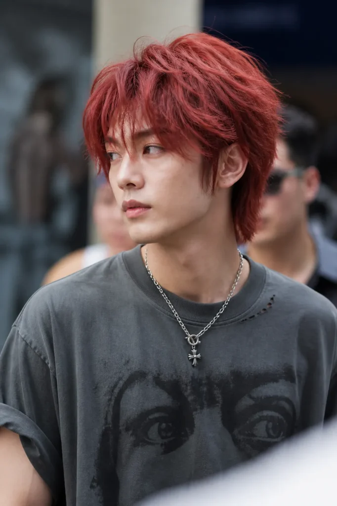  Red Textured Medium Shag