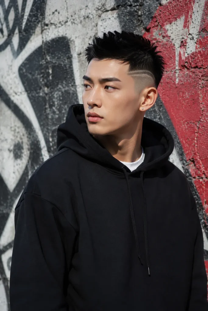 Sharp Fade with Line Design