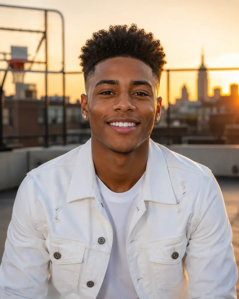 Short Curly High Top Fade