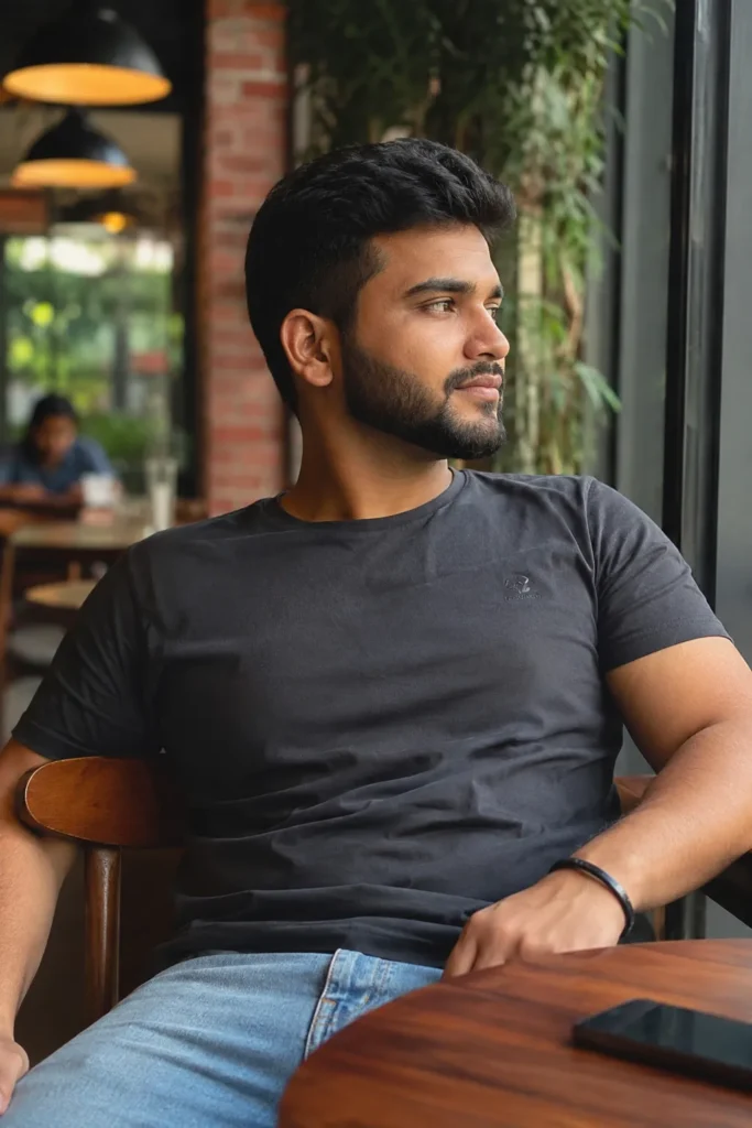 Short Natural Beard with Clean Outline