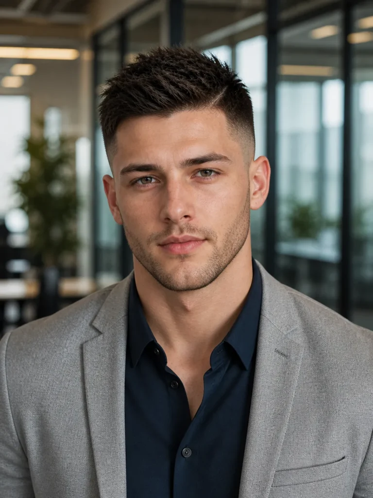 Short Spiky Texture with Natural Side Part