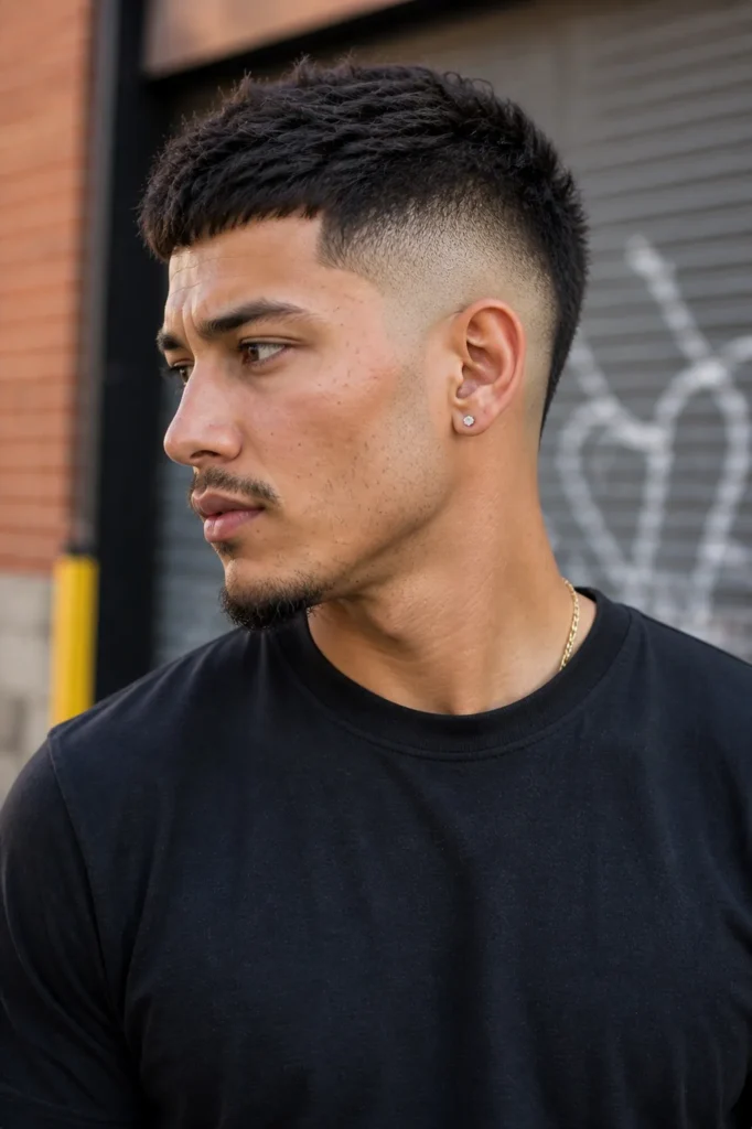 Short Textured Crop with Burst Fade