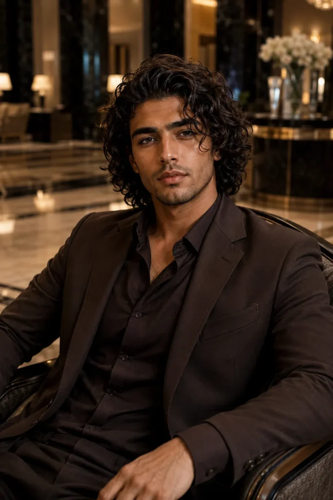 Shoulder-Length Curly Side Part