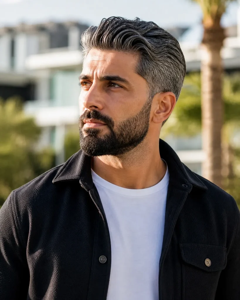 Side-Brushed Waves with Full Beard