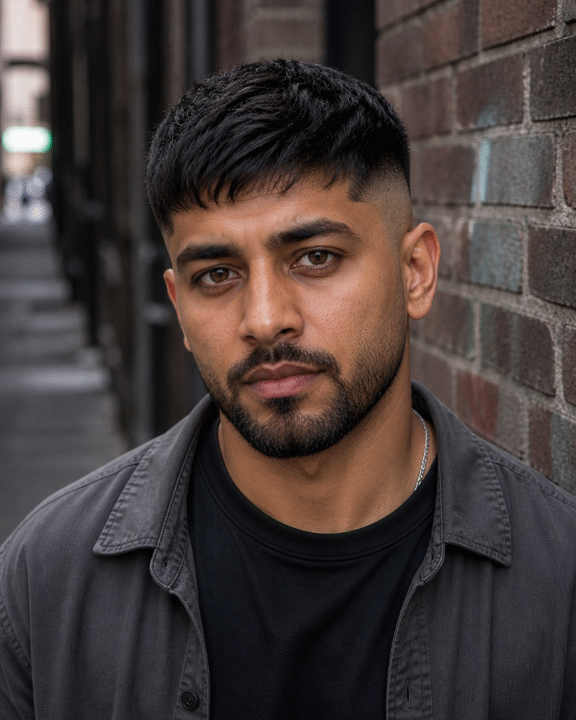Skin Fade with Textured Fringe