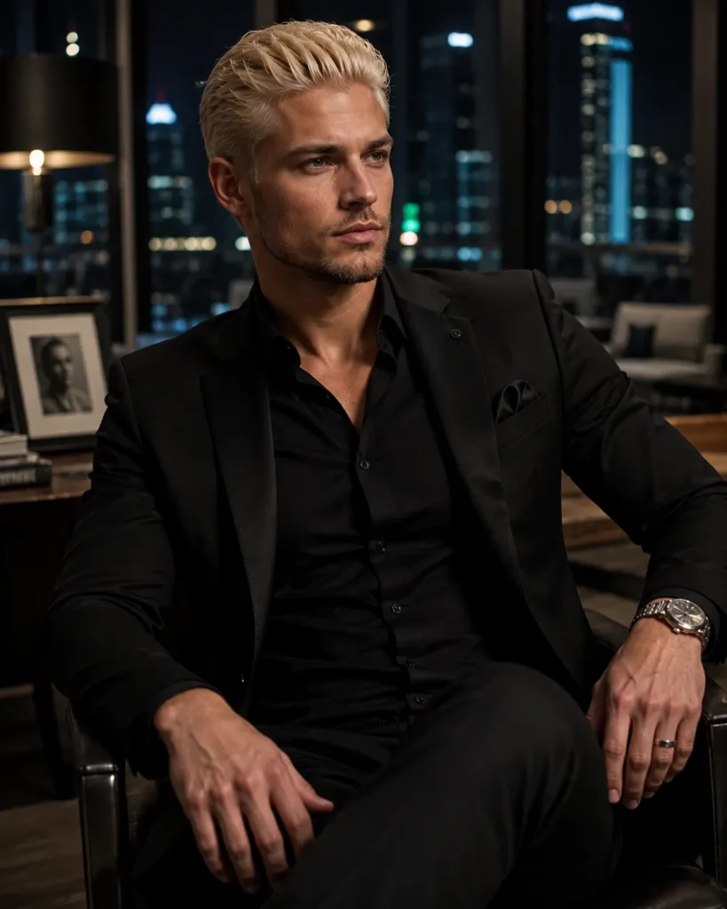 Slicked-Back Platinum Blonde