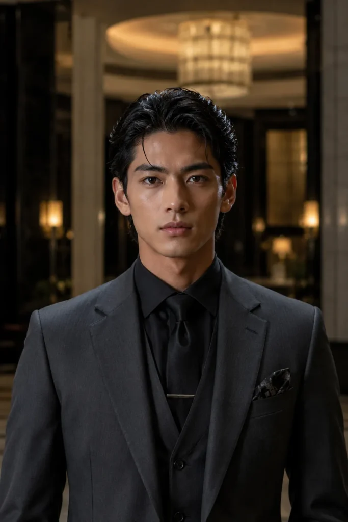 Slicked-Back Wet Wolf with Tapered Nape