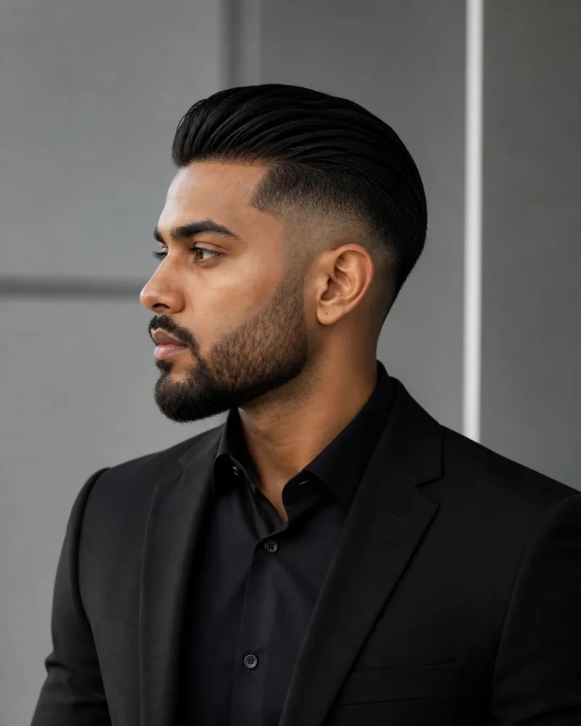 Tapered Drop Fade with Slick Back