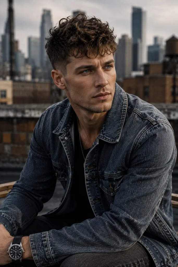 Temple Taper Fade with Messy Curls