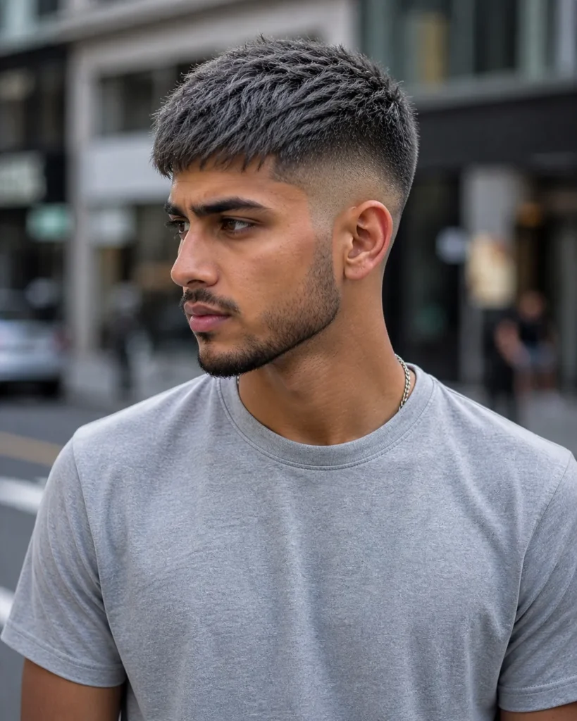 Textured Grey Crop Fade
