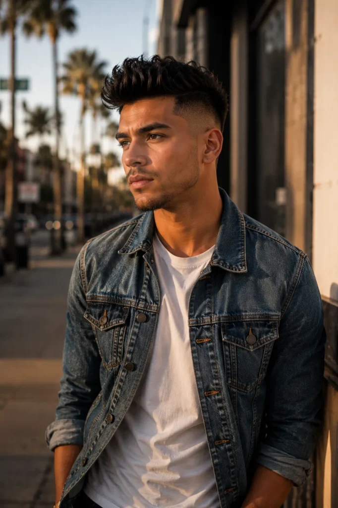 Textured Mid Fade with Short Quiff