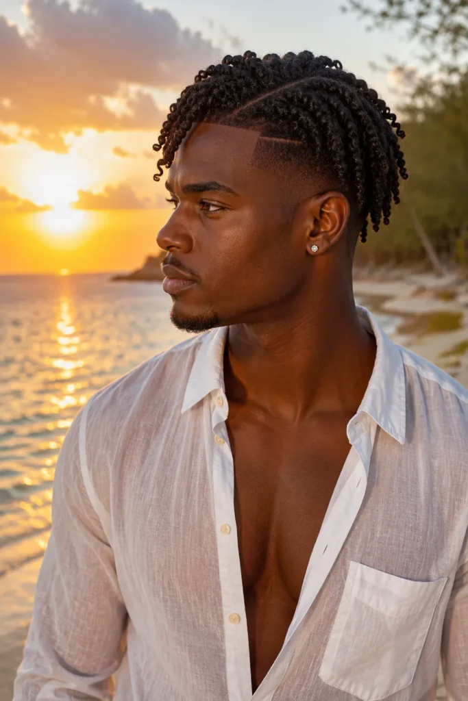 Twist Curls with Side Part