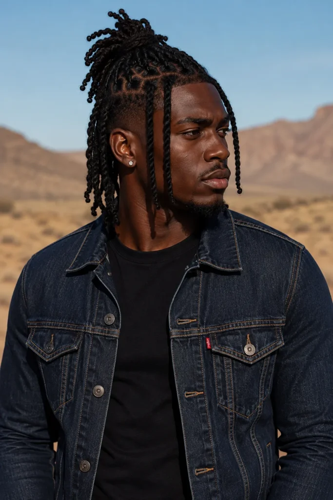 Twist Dreads Half-Up Style