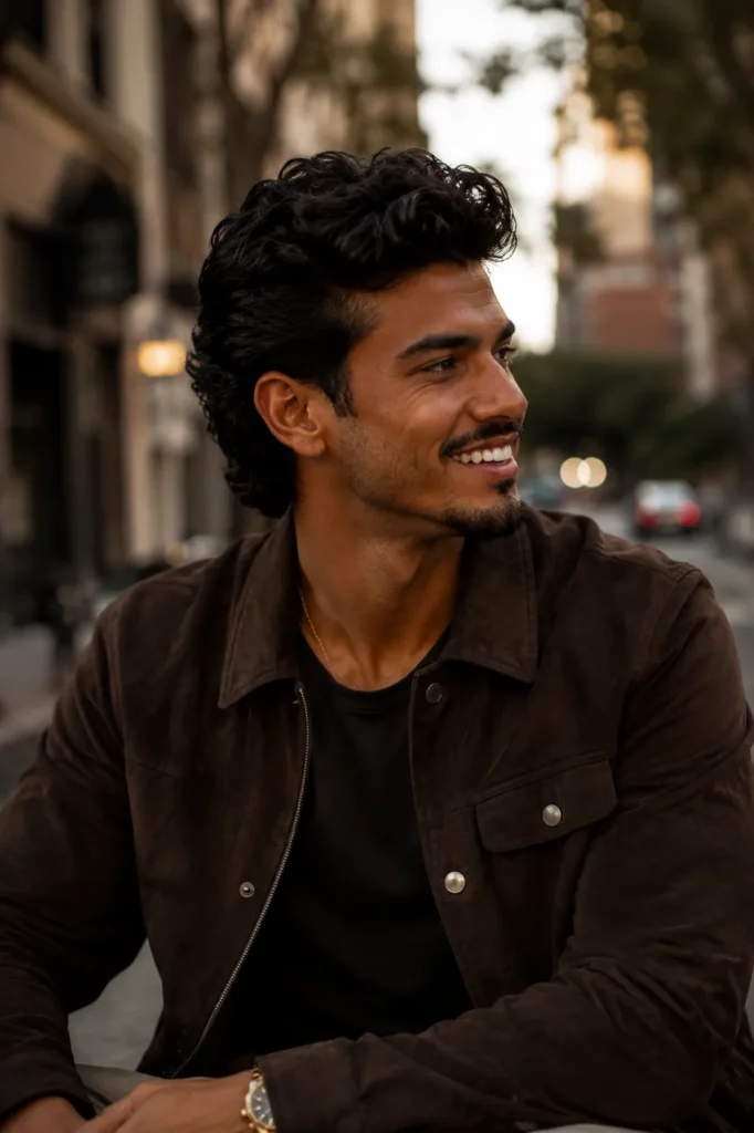 Undone Pompadour with Slight Curl-Effect