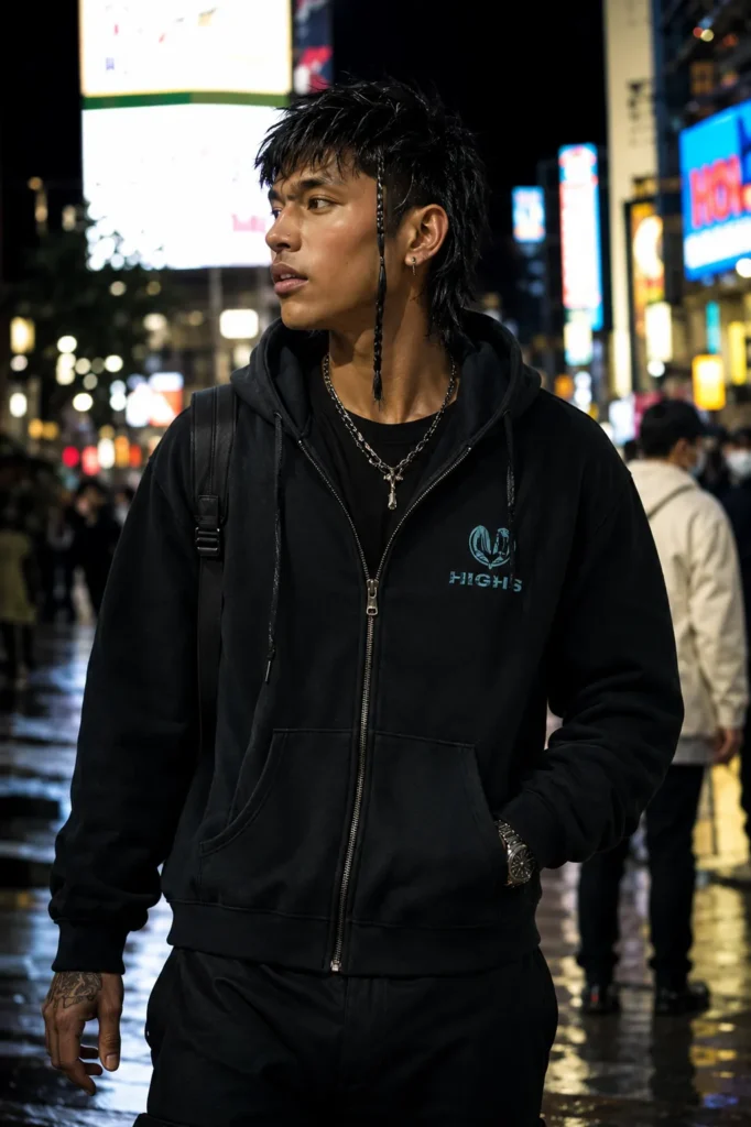 Wet Wolf with Braided Accent Detail