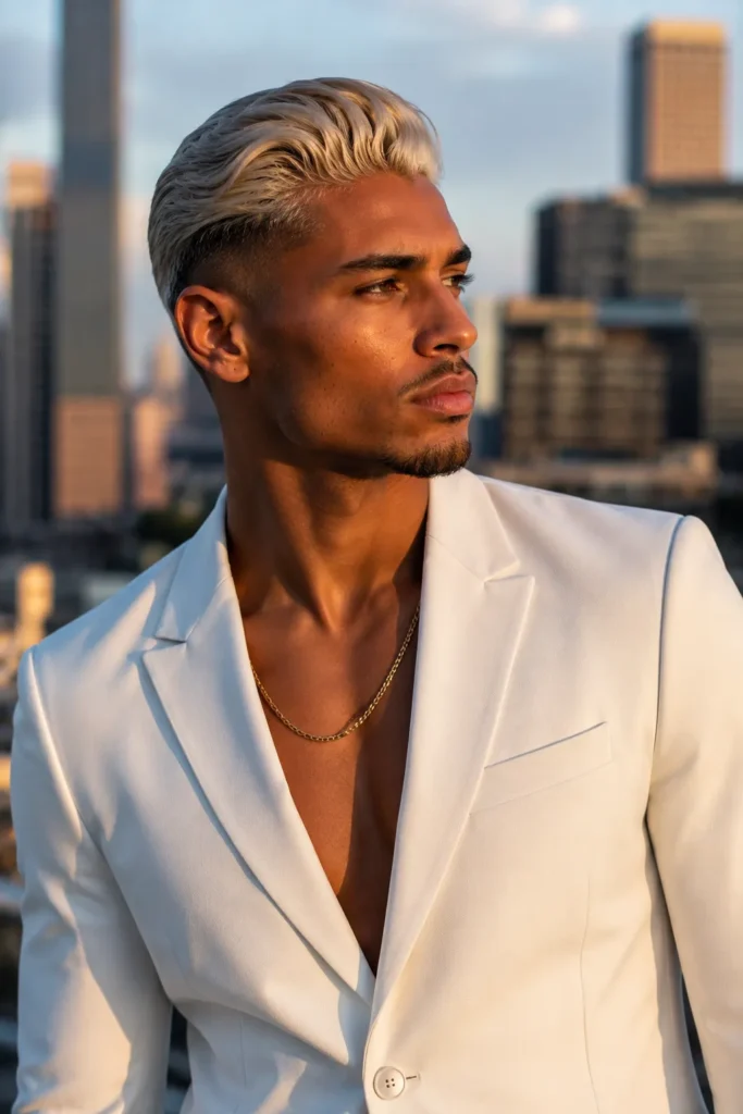 White Ice Blonde Sleek Look